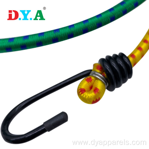 Custom yellow bungee cord 8mm with hook